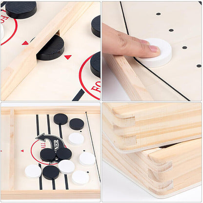 Large Family Game Fast Sling Puck Game Hockey Game Wooden Board Table Toy Gifts