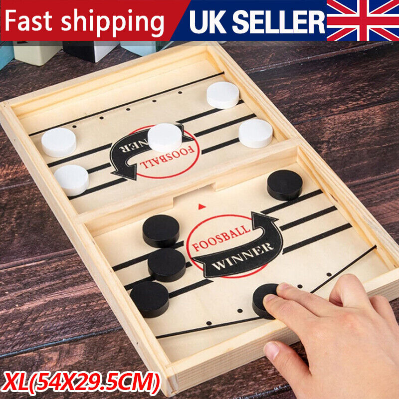 Large Family Game Fast Sling Puck Game Hockey Game Wooden Board Table Toy Gifts