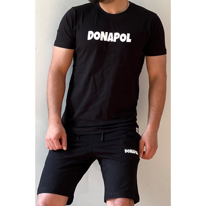 MENS TRACKSUIT SET TOP & BOTTOMS T-SHIRT SHORTS GYM JOGGING COTTON DONAPOL