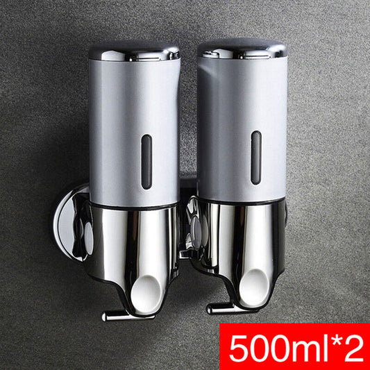 2Pcs 500ML Wall Mounted Shower Soap Shampoo Dispenser Lotion Bottle For Bathroom